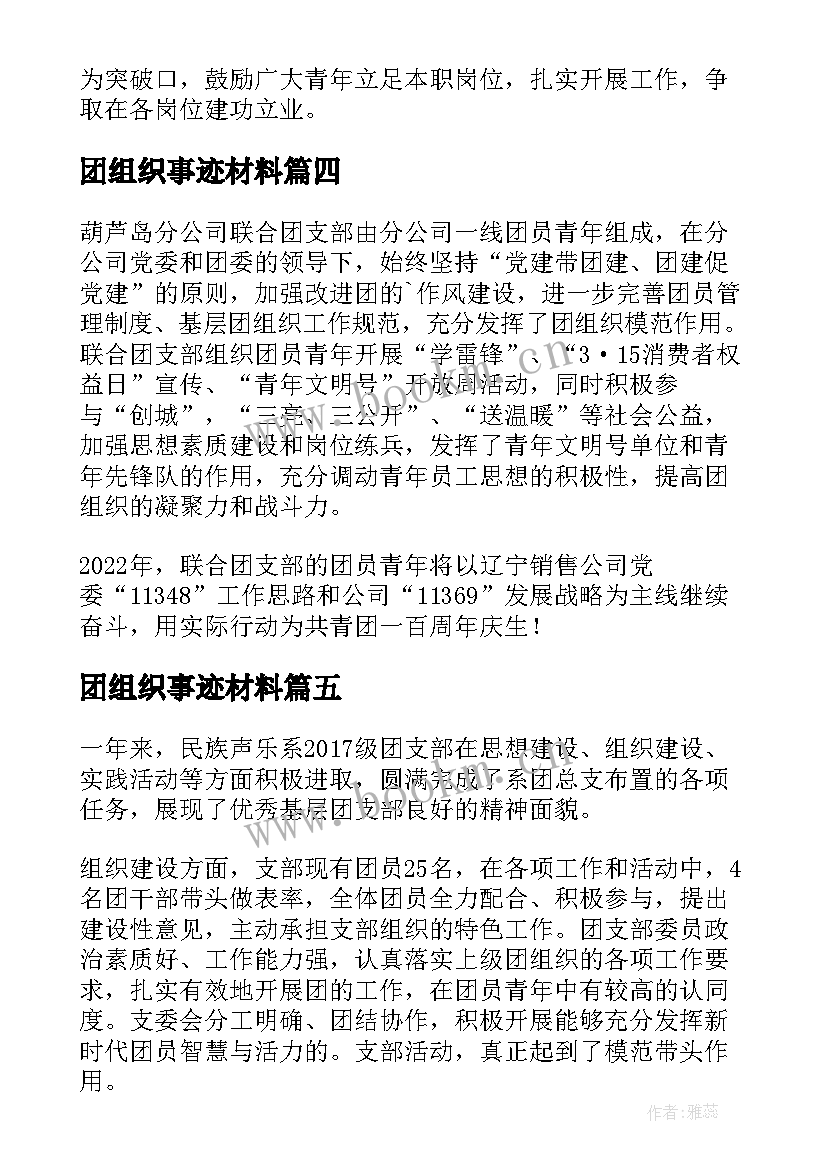 团组织事迹材料 创建五四红旗团组织事迹材料(模板5篇)