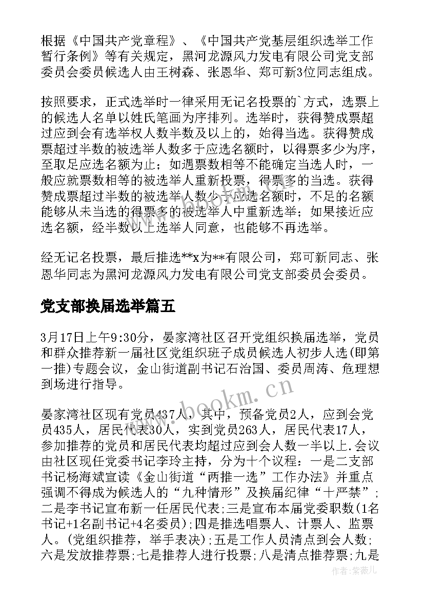 2023年党支部换届选举 党支部换届选举会议记录(通用8篇)