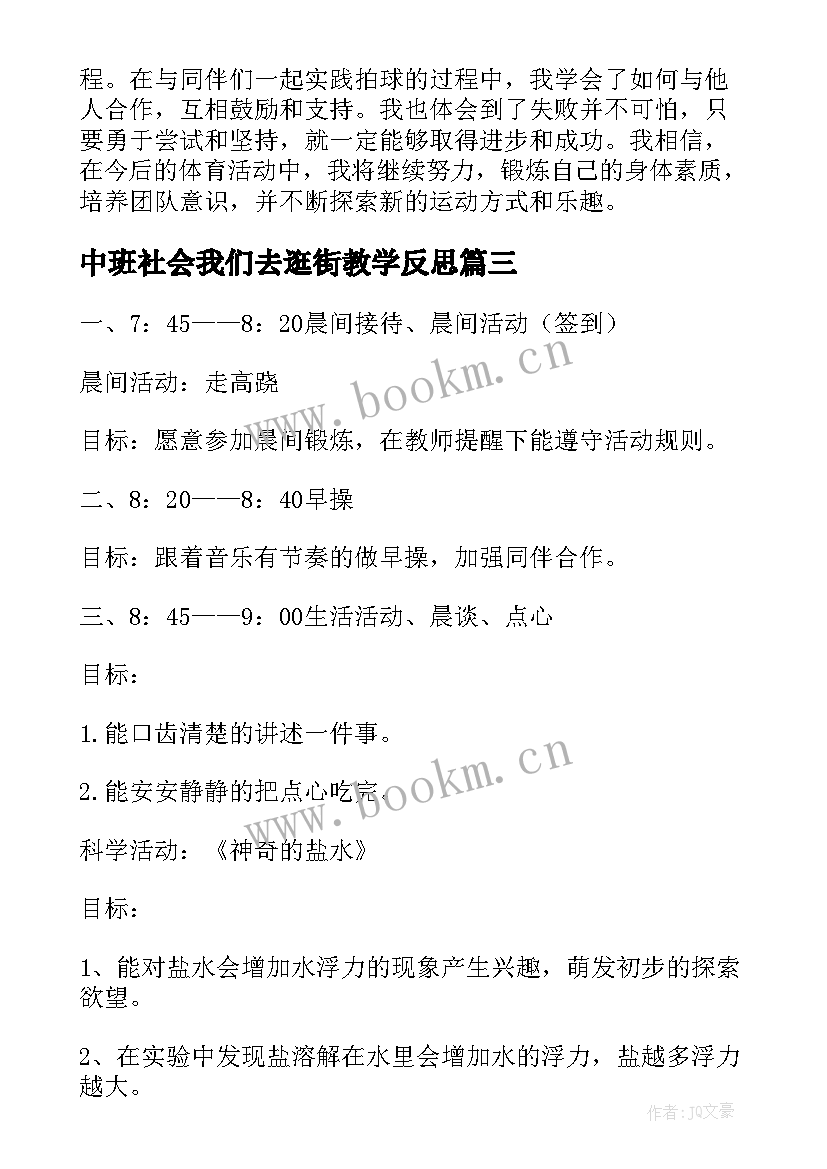 2023年中班社会我们去逛街教学反思(精选10篇)