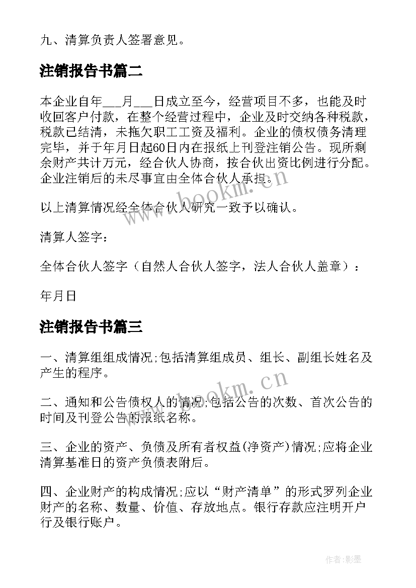 最新注销报告书 公司注销用清算报告(实用5篇)