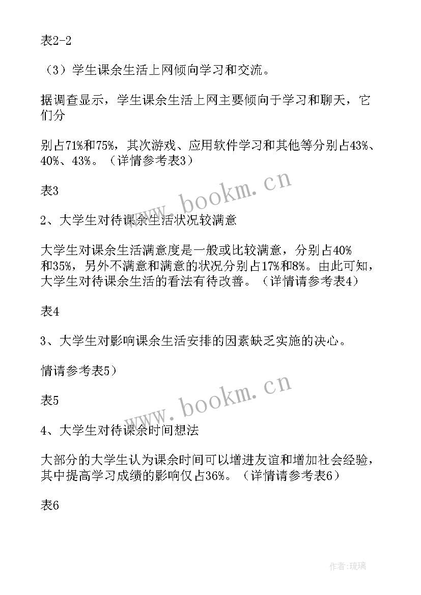 大学生暑期生活的调查报告总结 大学生课余生活的调查报告(模板5篇)