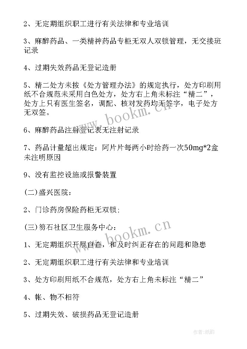 2023年麻醉药品精神药品处方管理规定 麻醉药品和精神药品管理情况自查报告(优秀5篇)