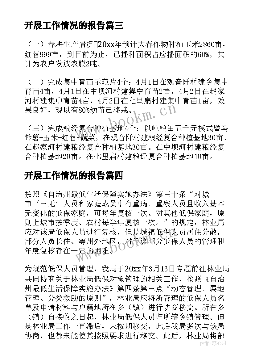 2023年开展工作情况的报告 开展情况自查报告(模板8篇)