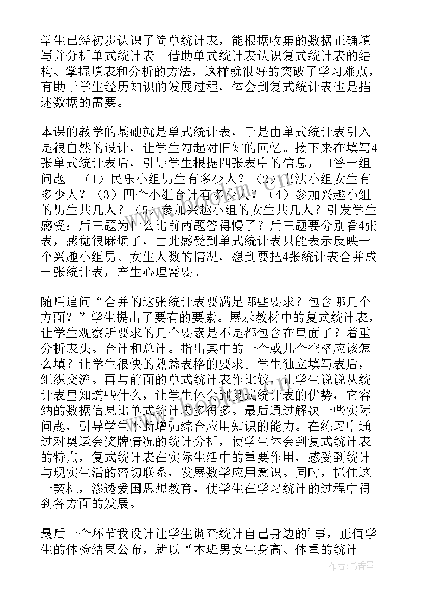 复式条形统计图教学反思及不足(优秀7篇)