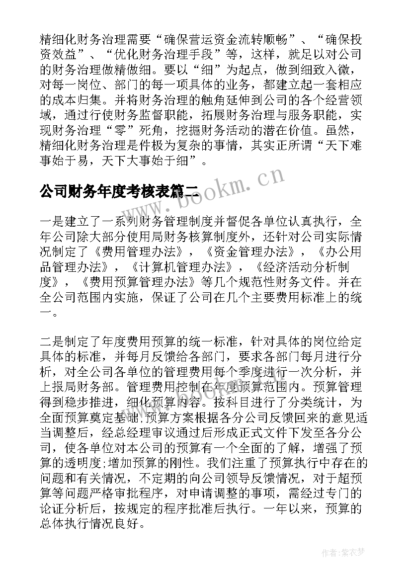 2023年公司财务年度考核表 度公司财务工作总结(通用5篇)