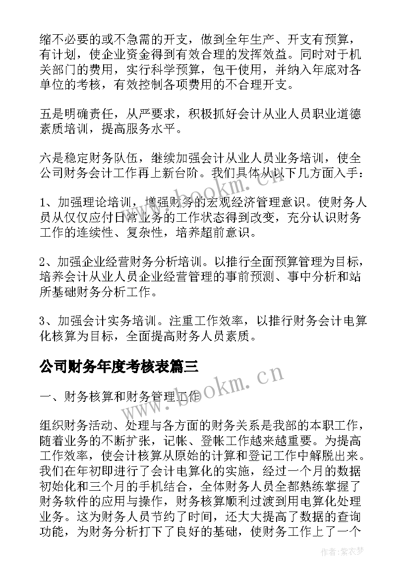 2023年公司财务年度考核表 度公司财务工作总结(通用5篇)