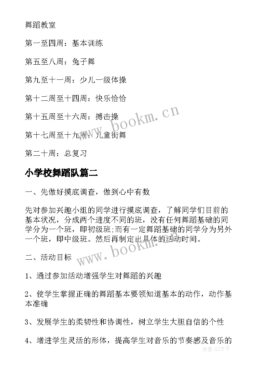 最新小学校舞蹈队 小学舞蹈兴趣小组活动计划(优秀5篇)