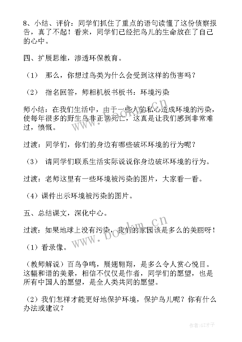 鸟儿的调查报告(优秀6篇)