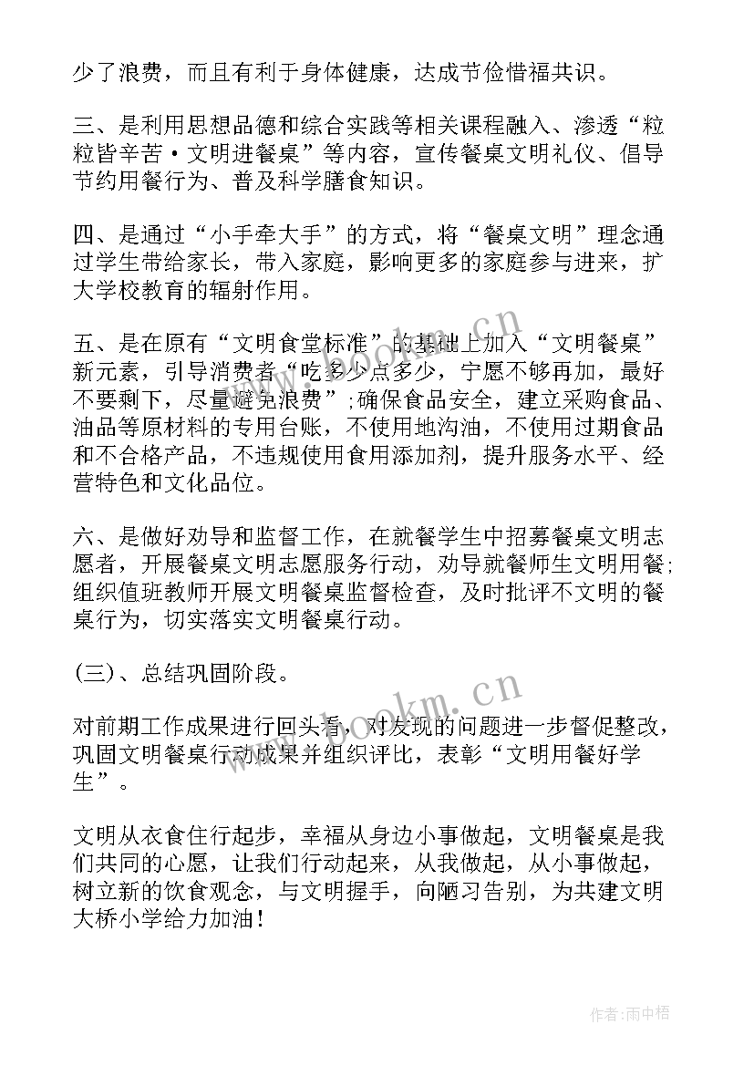 最新勤俭节约文明餐桌活动方案设计 文明餐桌活动方案(通用10篇)