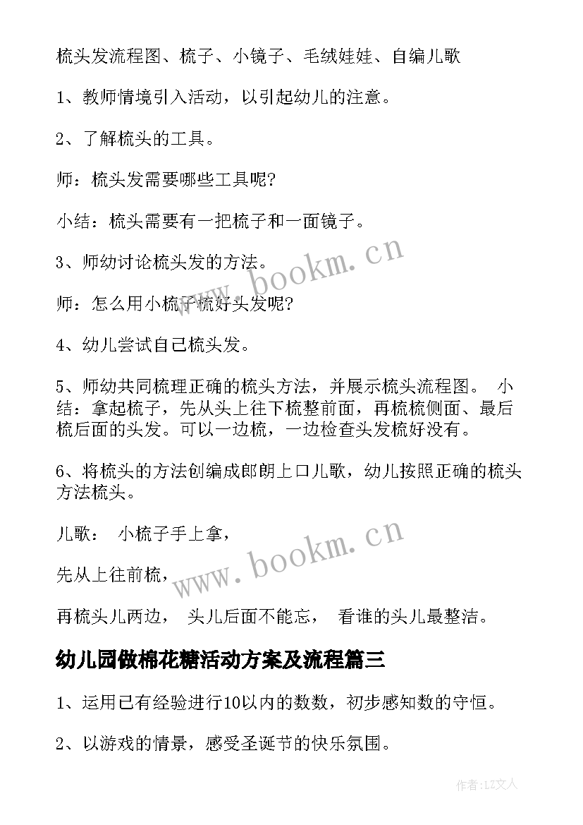 最新幼儿园做棉花糖活动方案及流程 幼儿园活动方案(大全6篇)