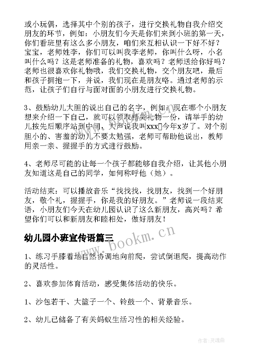 2023年幼儿园小班宣传语 幼儿园小班活动方案(大全9篇)