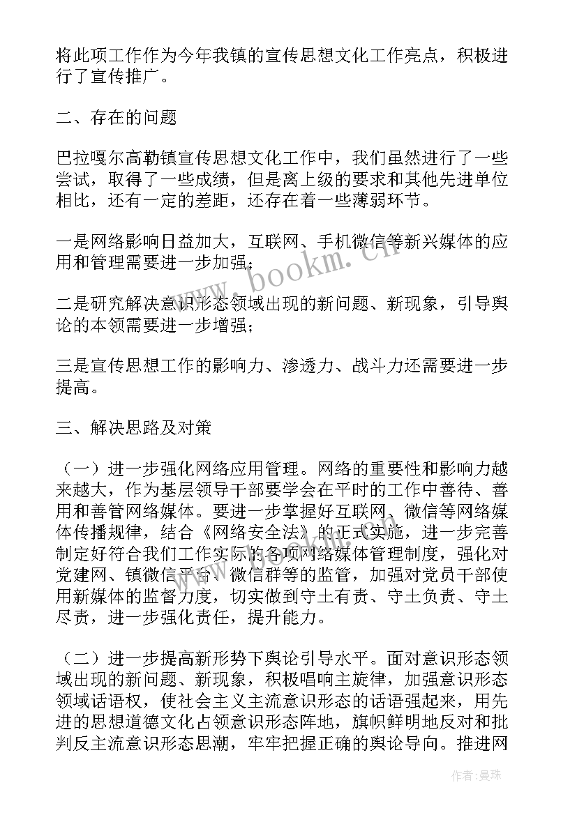 2023年乡镇宣传思想调研报告(大全5篇)