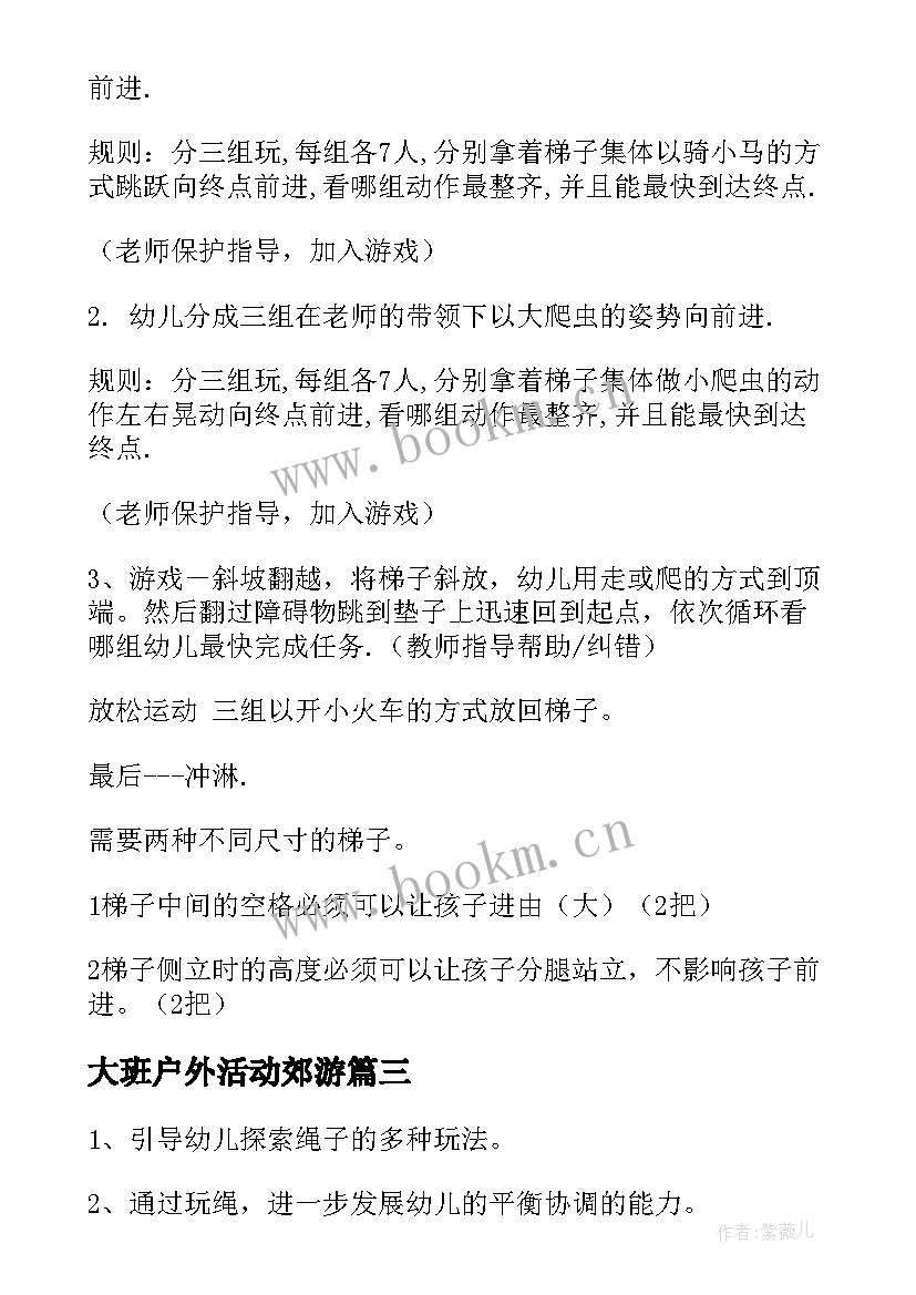 2023年大班户外活动郊游 大班体育活动教案(通用9篇)