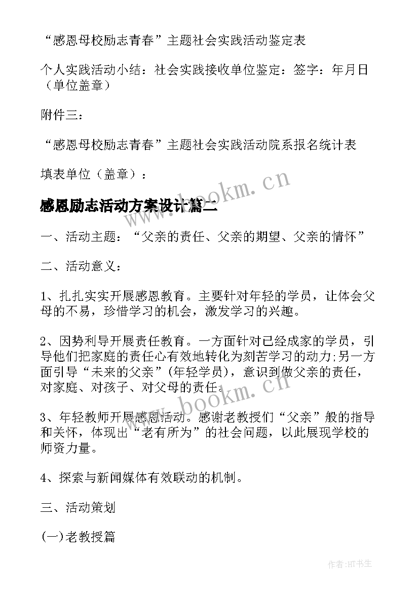 最新感恩励志活动方案设计 励志活动方案(汇总7篇)