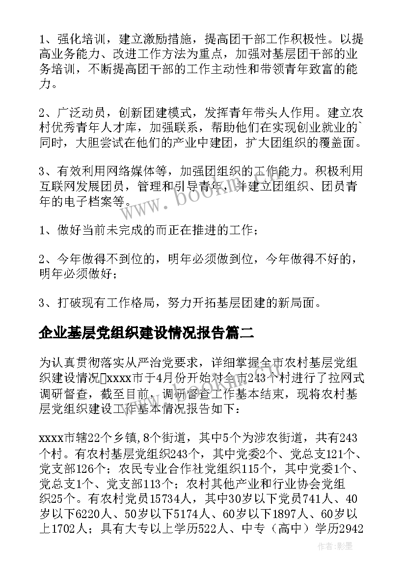 最新企业基层党组织建设情况报告 社区基层党组织建设情况报告(实用5篇)