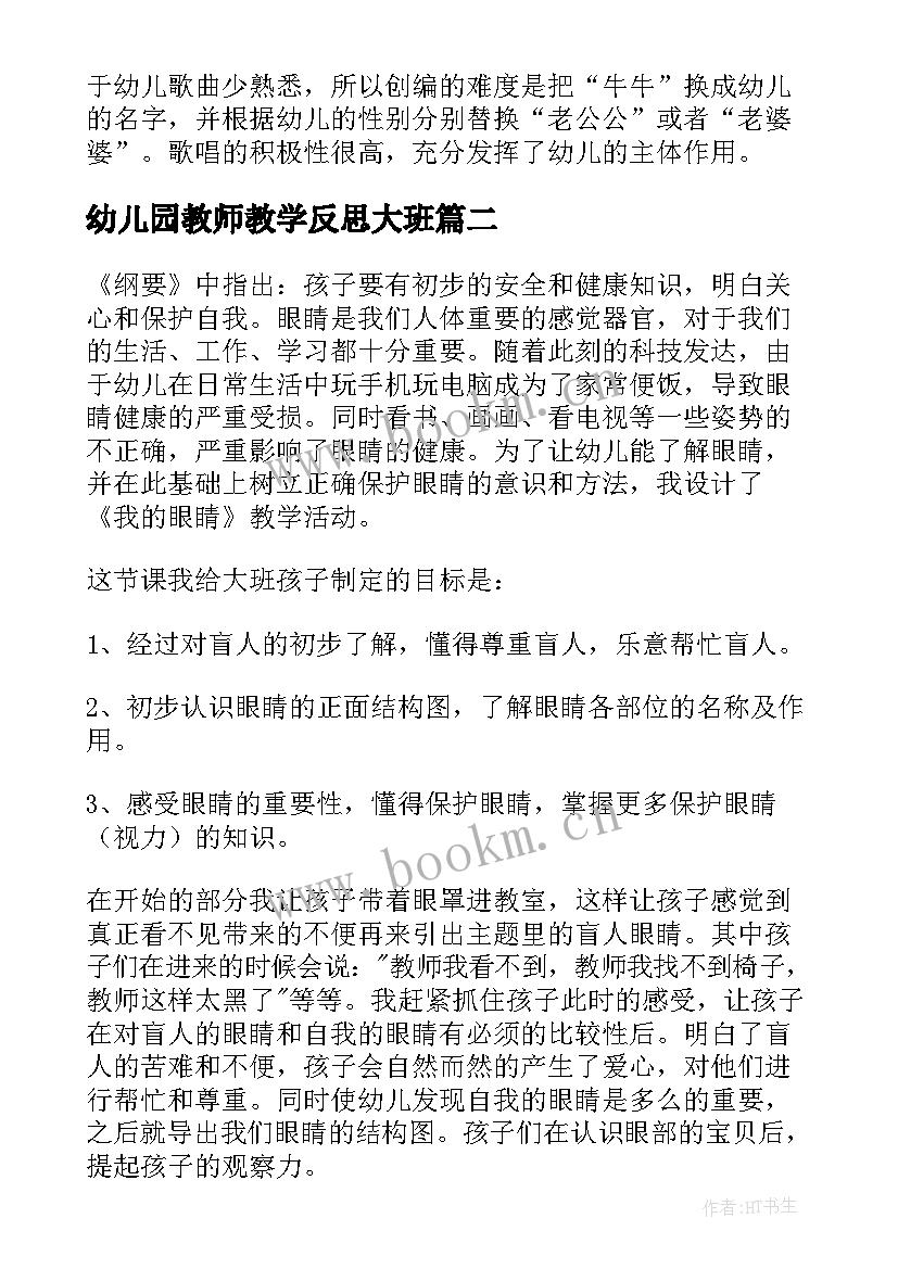 2023年幼儿园教师教学反思大班 幼儿园大班教学反思(大全6篇)