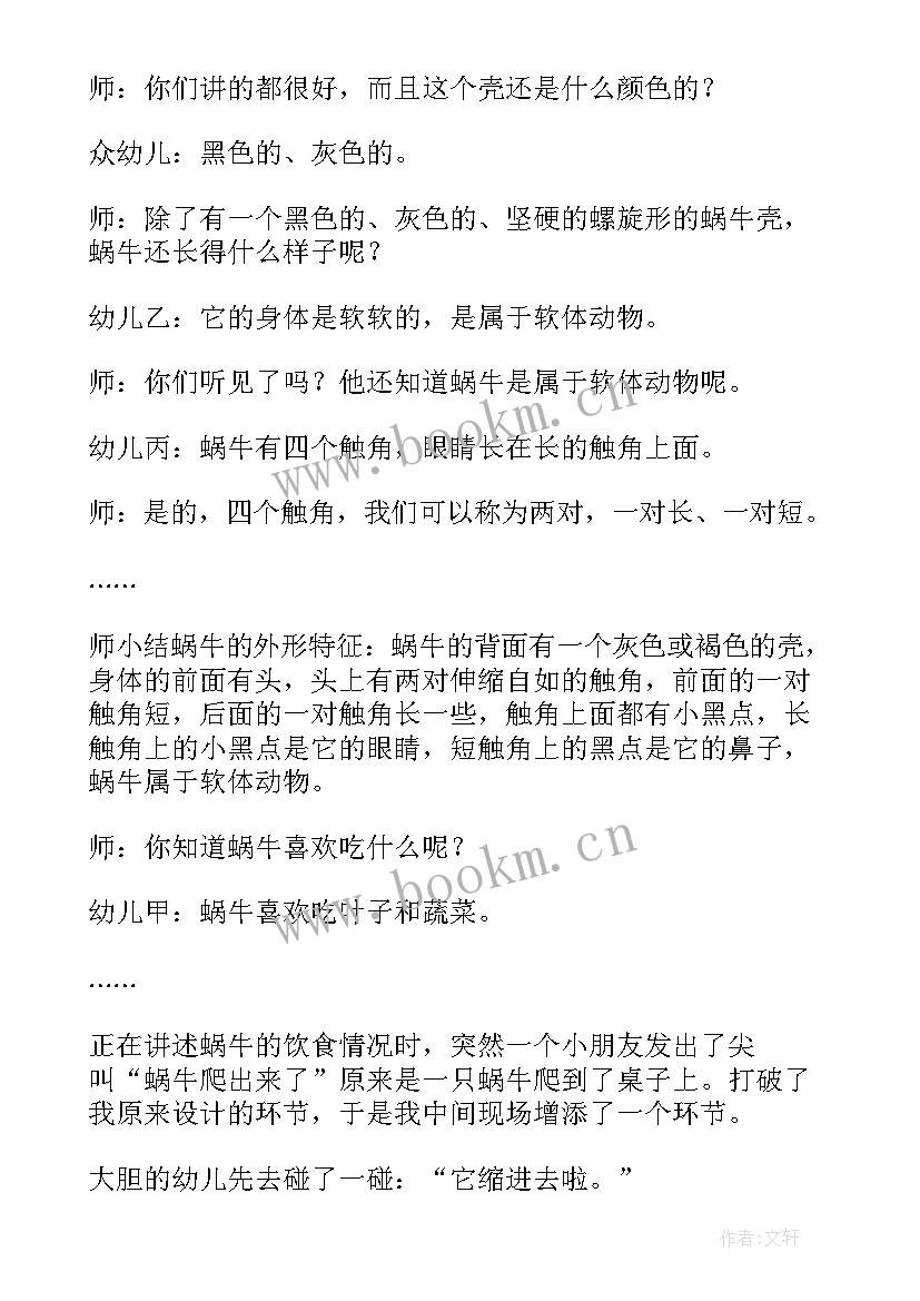 小蜗牛活动反思与评价 泥工蜗牛教案活动反思(通用5篇)