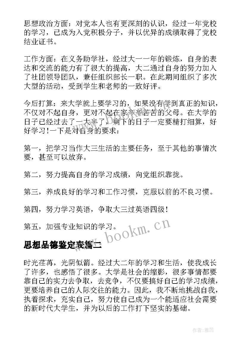 2023年思想品德鉴定表 思想品德自我鉴定(优秀6篇)