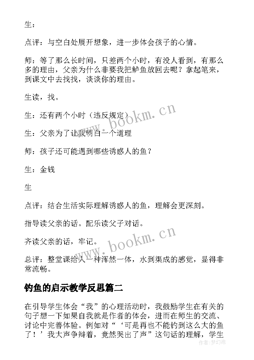 2023年钓鱼的启示教学反思(大全8篇)