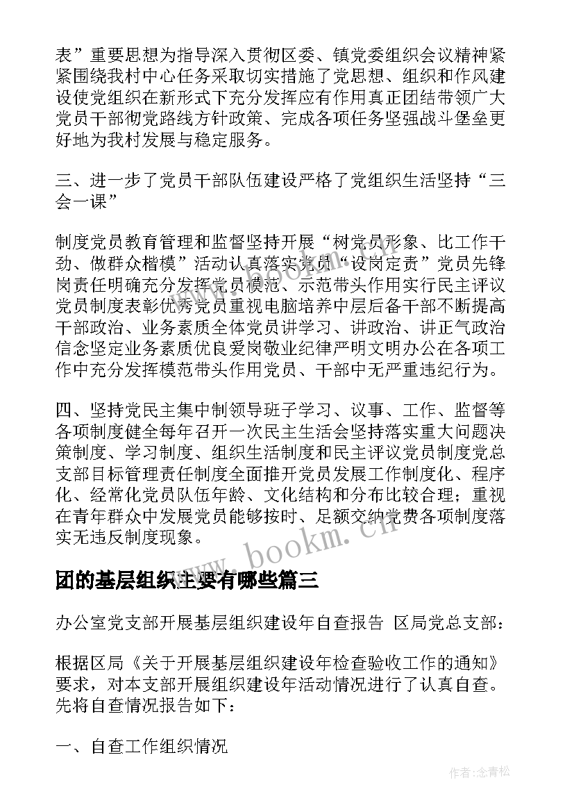 最新团的基层组织主要有哪些 基层组织活动条例心得体会(汇总5篇)