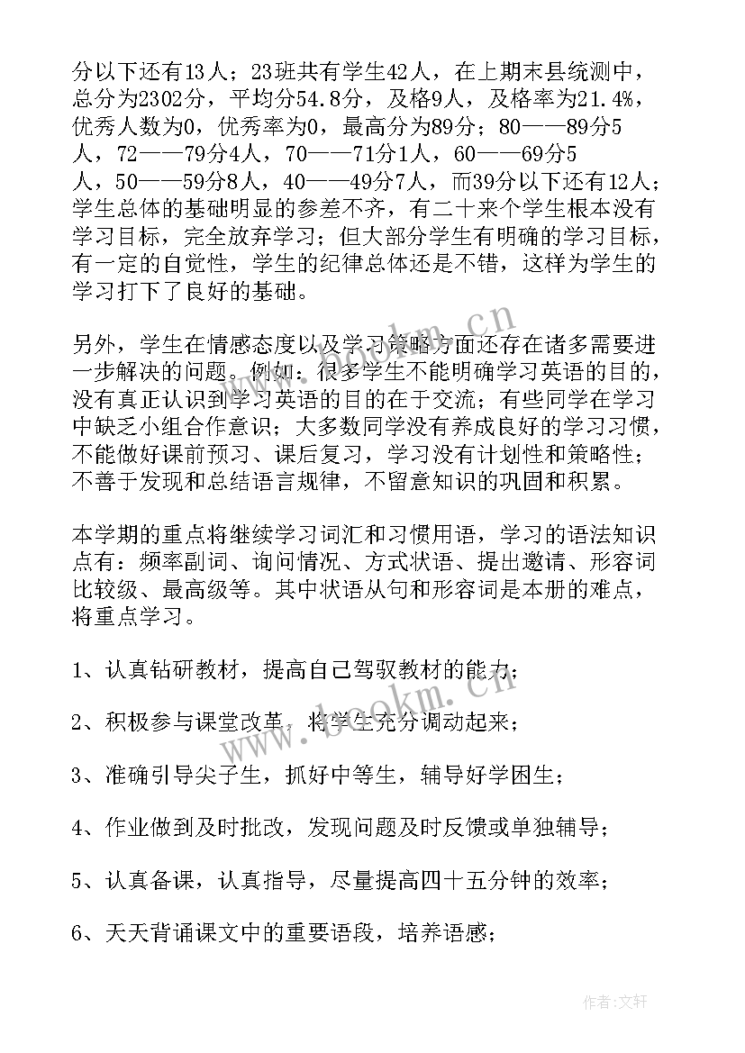 最新秋季学期八年级英语教学工作总结(优质5篇)