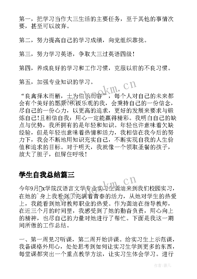 2023年学生自我总结 实习学生自我总结(大全8篇)