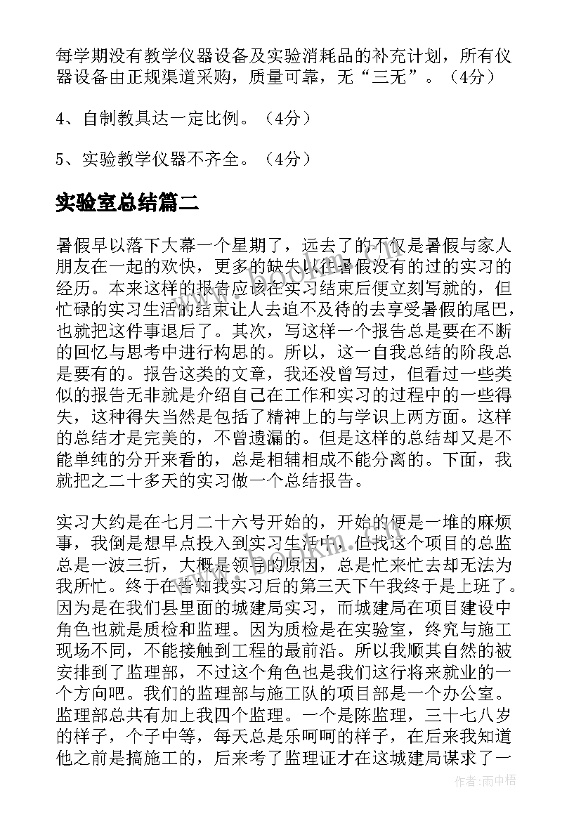 2023年实验室总结 实验室自查报告(汇总8篇)