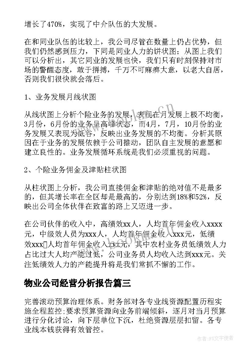 2023年物业公司经营分析报告 公司经营状况财务分析报告(优质5篇)