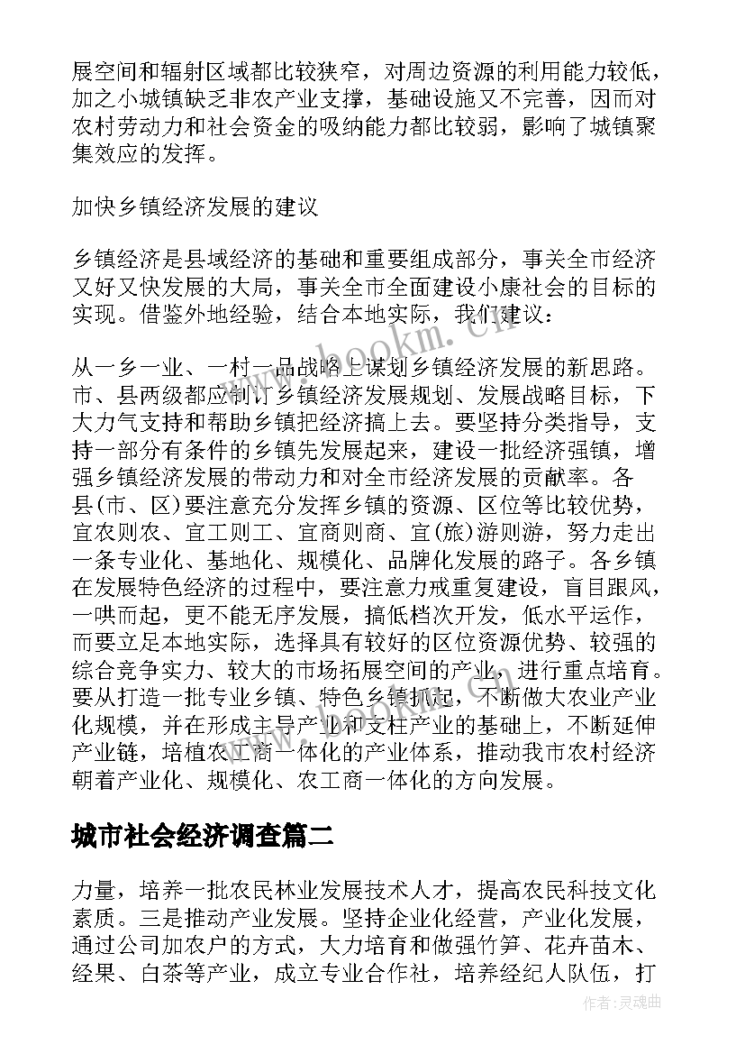 城市社会经济调查 社区经济社会发展调研报告(精选5篇)