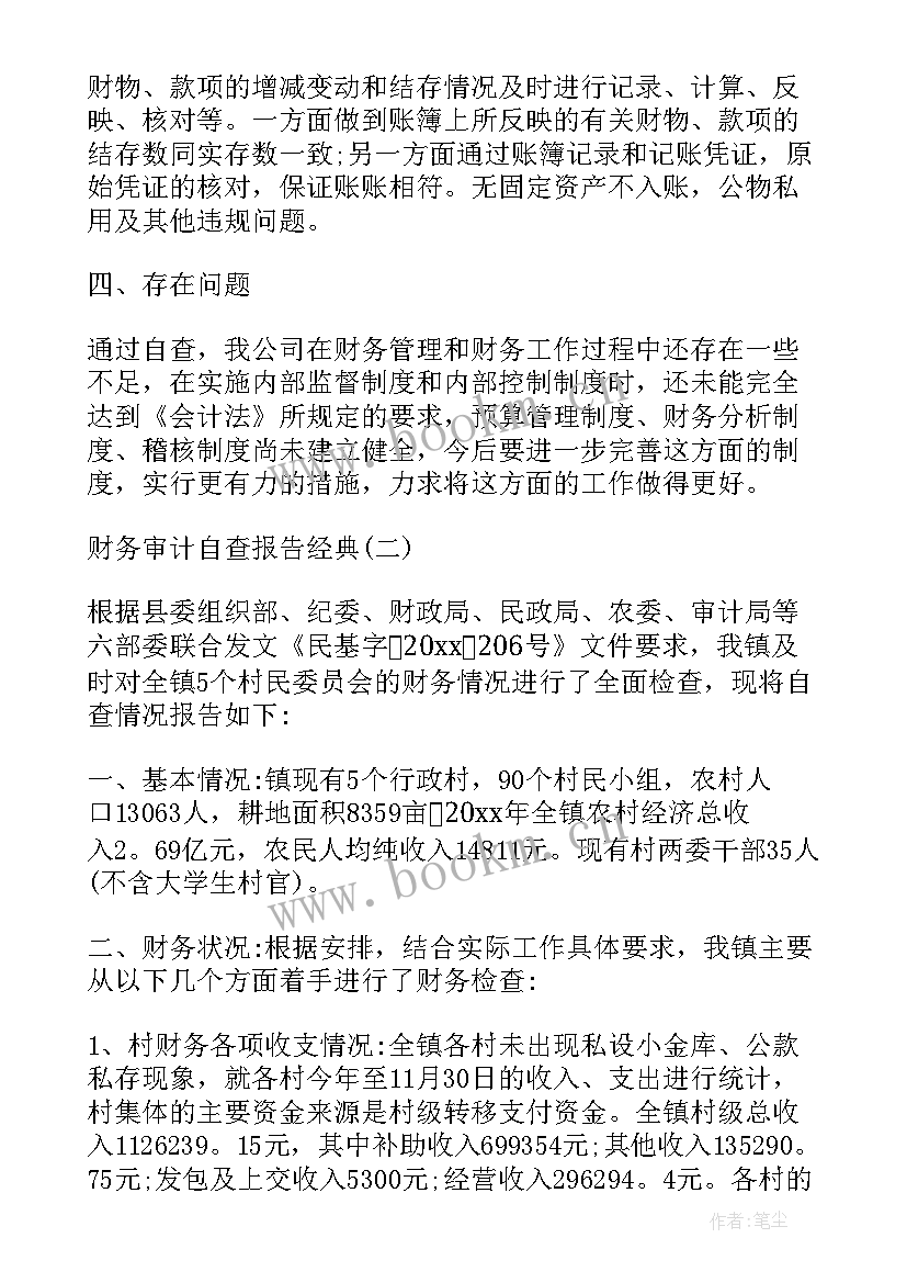 2023年财务审计自查报告总结 财务审计自检的自查报告(优质5篇)