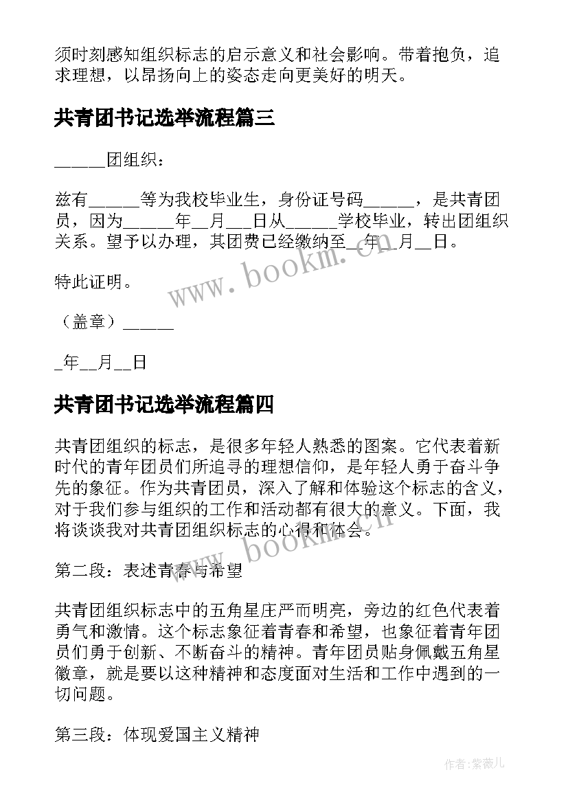 最新共青团书记选举流程 共青团组织关系介绍信(优秀5篇)