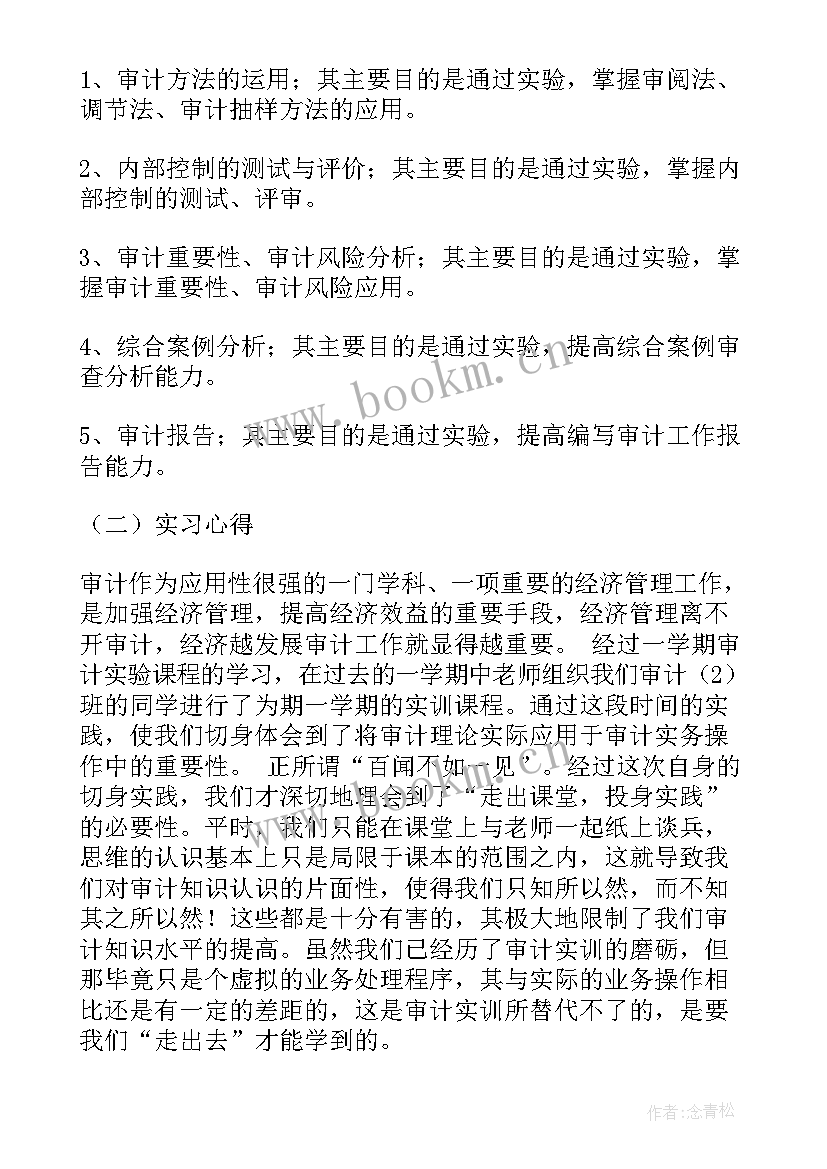 最新审计实训报告 审计专项实训报告心得体会(优质5篇)