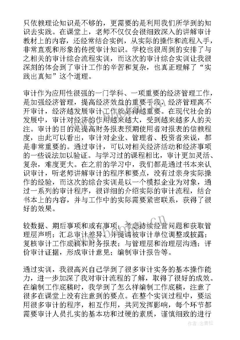 最新审计实训报告 审计专项实训报告心得体会(优质5篇)