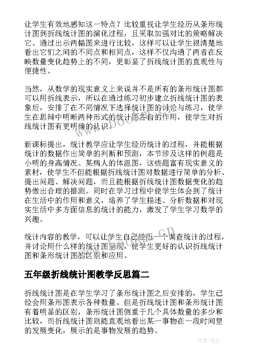 五年级折线统计图教学反思 五年级折线统计图的教学反思(实用5篇)