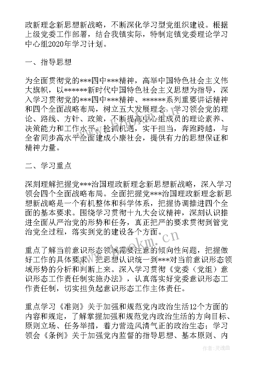 乡镇党工委理论中心组总结 党委中心组度理论学习计划(通用5篇)