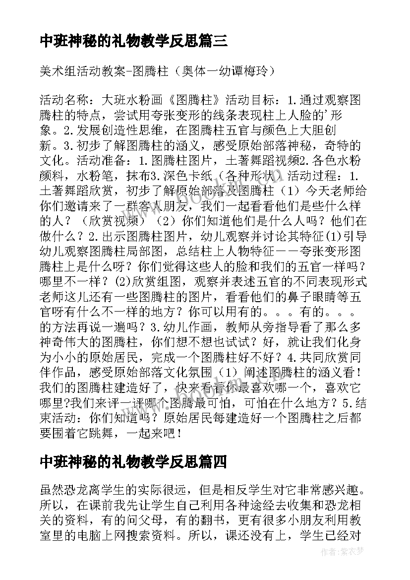 2023年中班神秘的礼物教学反思(精选5篇)