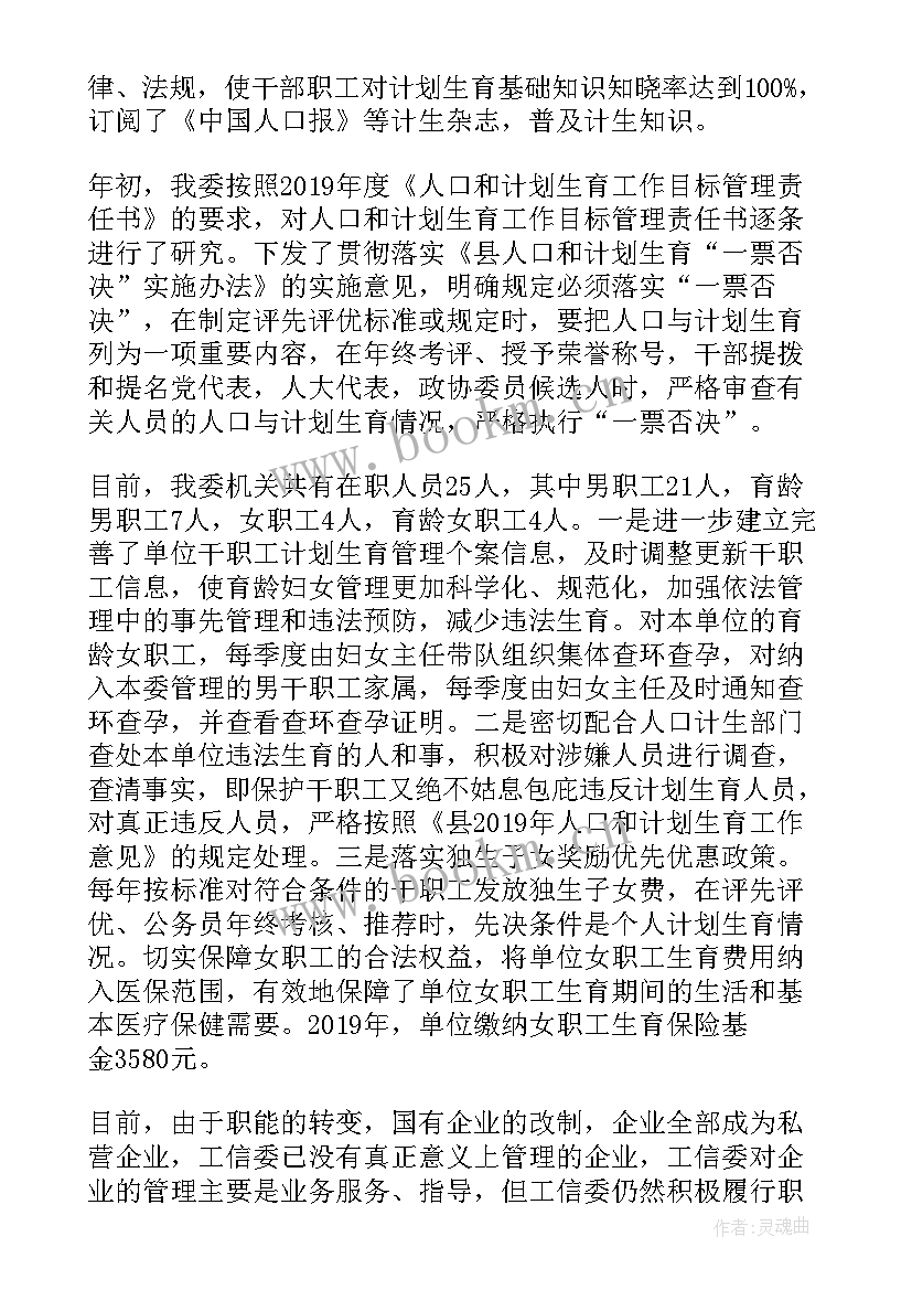 最新人口计划工作总结报告(模板5篇)