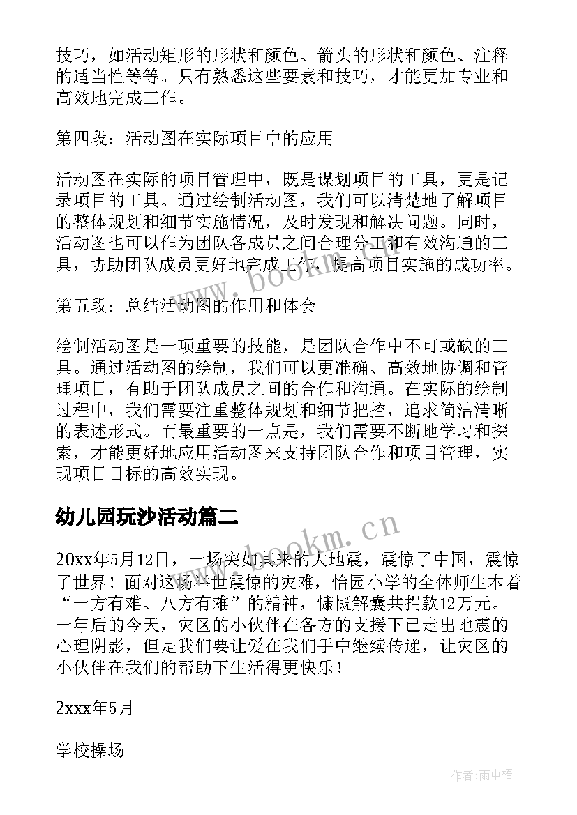 幼儿园玩沙活动 活动图心得体会(优秀5篇)