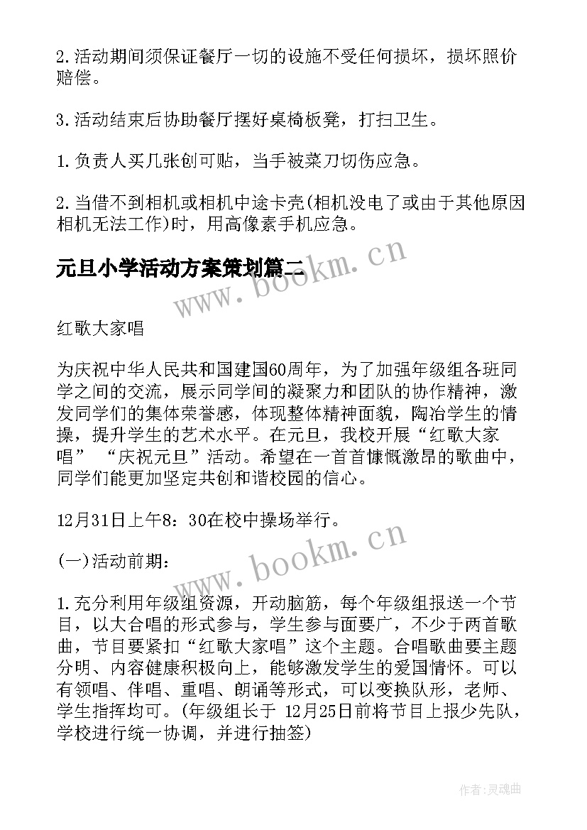 2023年元旦小学活动方案策划(精选6篇)