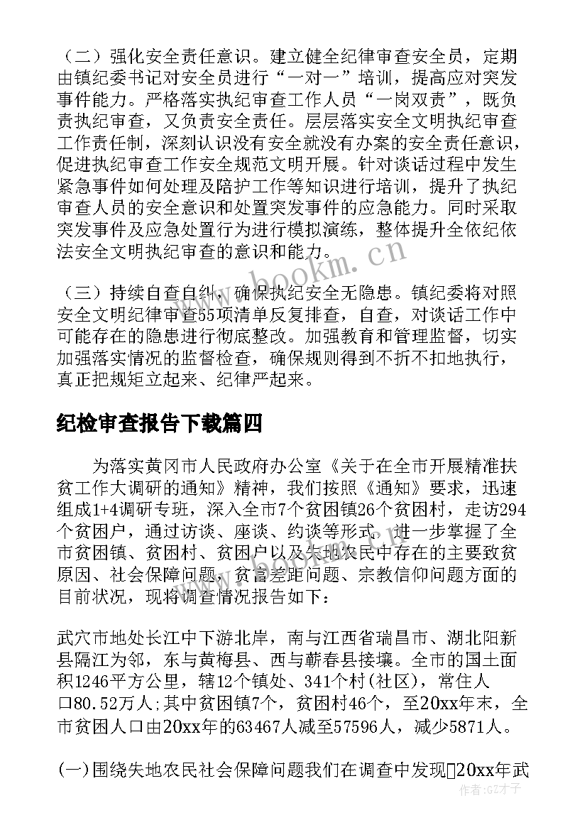 最新纪检审查报告下载(汇总5篇)