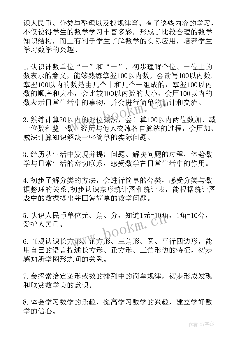 最新一年级下学期数学减负计划答案 一年级数学下学期教学计划(模板5篇)