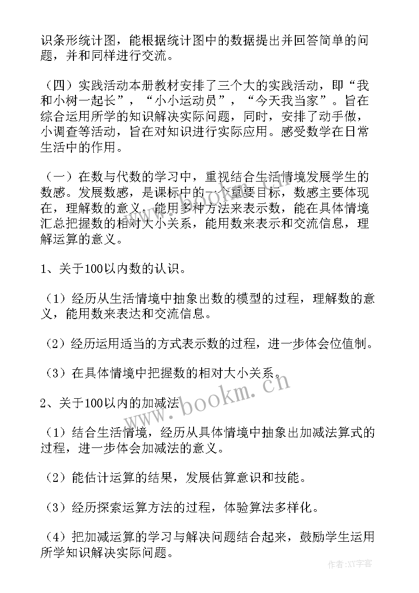 最新一年级下学期数学减负计划答案 一年级数学下学期教学计划(模板5篇)