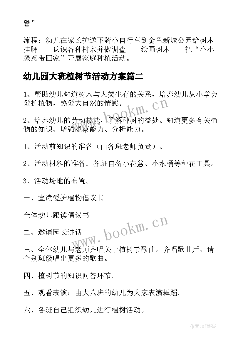 幼儿园大班植树节活动方案(优质7篇)