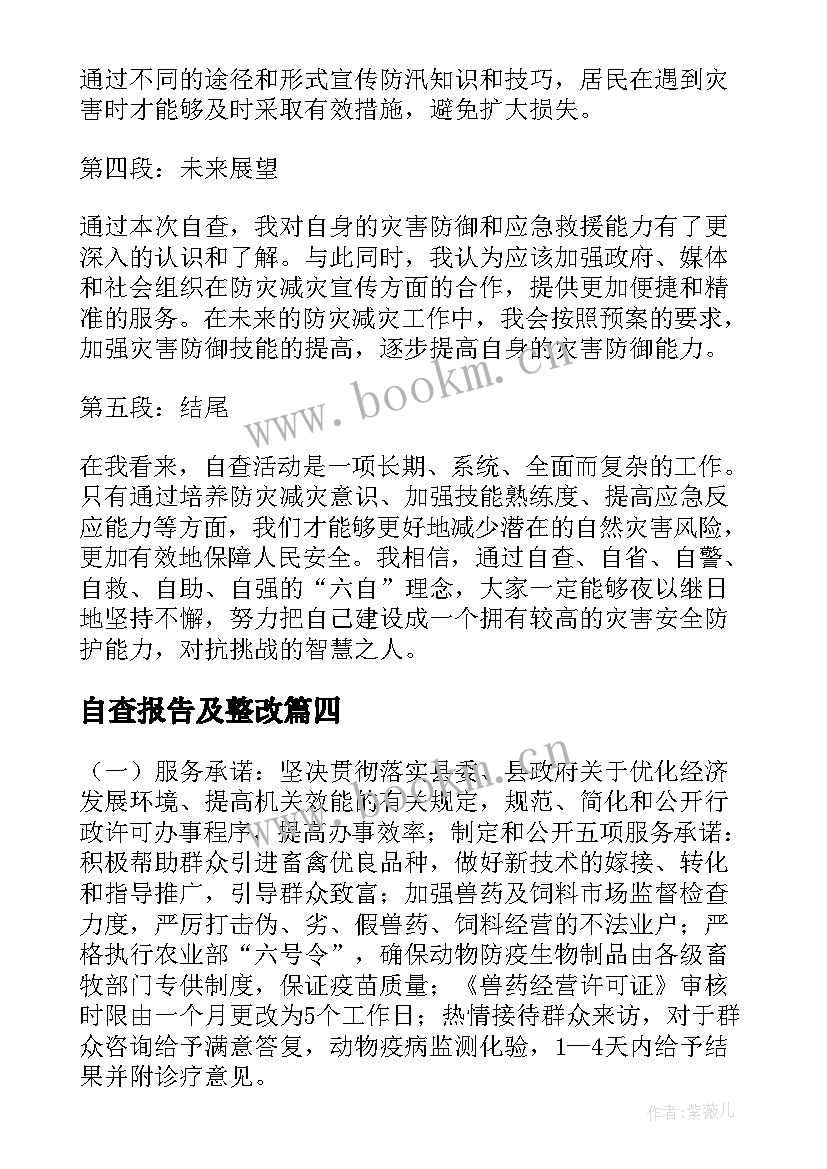 自查报告及整改 郑州暴雨自查报告心得体会(优质8篇)