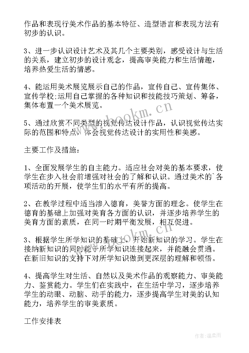 最新人教版八上美术教学计划(实用5篇)