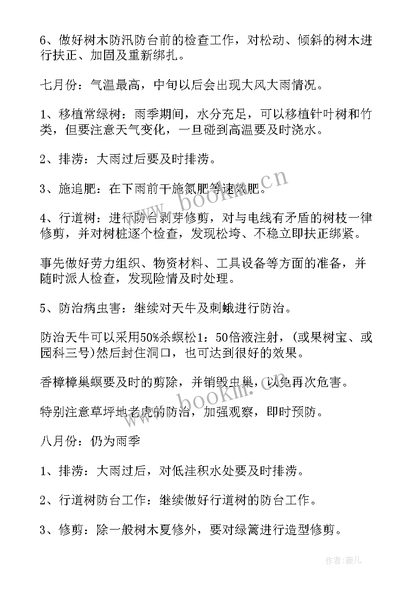 月份绿化养护工作总结(大全10篇)