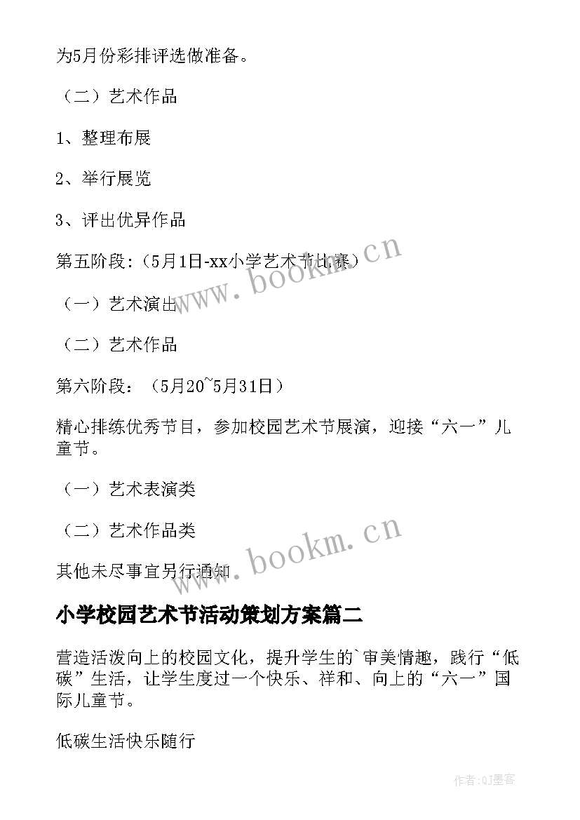 小学校园艺术节活动策划方案 小学校园艺术节活动方案(优质5篇)