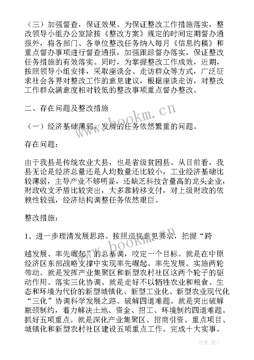 2023年巡视组巡查问题整改报告 巡查反馈问题整改报告(精选5篇)