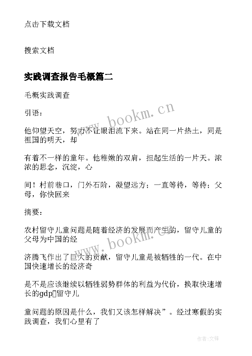 2023年实践调查报告毛概(大全5篇)