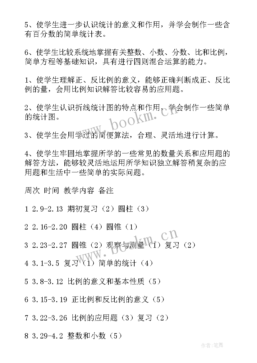 最新六年级数学授课计划及课时安排 小学六年级数学教学计划(优质6篇)